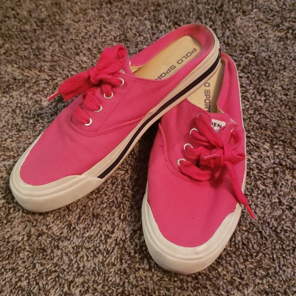 Ralph Lauren Polo Sport Hot Pink slip ons